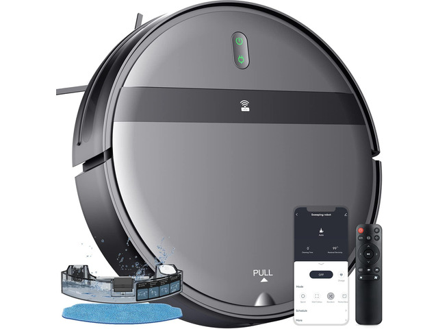 Robot Vacuum Mop Combo, WiFi/App/Alexa, 2-in-1 Robot Vacuum and Mop Combo, Robotic Vacuum Cleaner, Self-Charging, Quiet, Tangle-Free Suction Robot...