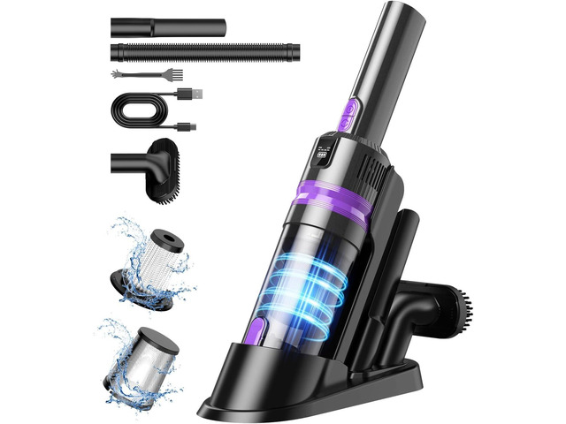 Handheld Vacuum Cordless Rechargeable 2-Speed Modes 3-in-1 Portable Cordless Vacuum Cleaner with Charging Dock, for Car Home Office and Pet Hair...