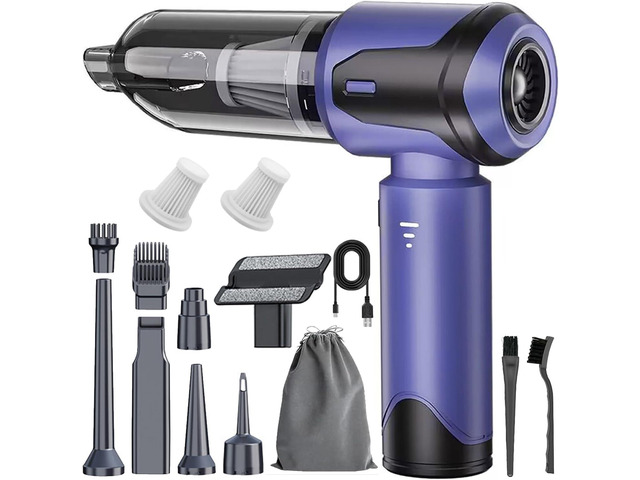 Car Vacuum Portable Cordless, 20000PA 120W 4 in 1 High Power Handheld Cordless Vacuum Cleaner & Air Duster,Air Blower,Multi-Nozzles,Brushless Motor...