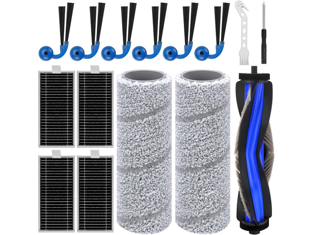 15 Pack Accessories KIt for Ecovacs Deebot X11 OmniCyclone/ X11 Pro/ X11 Pro Omni/ X11 Vacuum Cleaner, Replacement Parts 1 Main Brush 2 Mop Roller...