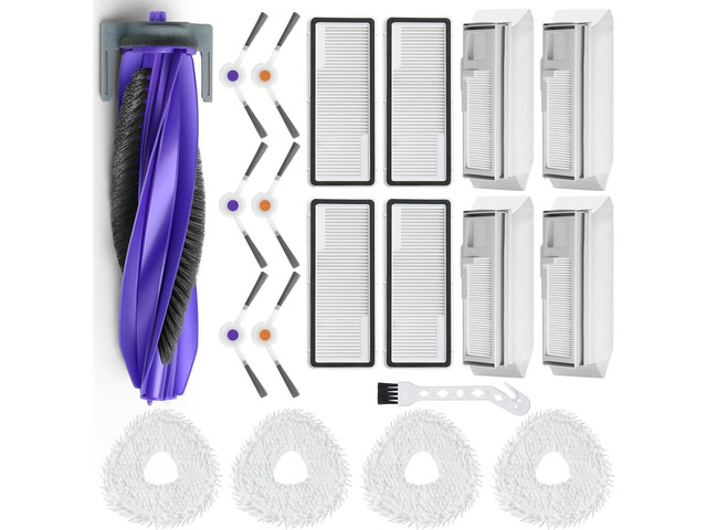 20Pcs Replacement Parts for Narwal Freo X Ultra Accessories Robot Vacuum Cleaner Spare Kit, 1 Main Roller Brush, 4 Hepa Filters, 4 Mop Pads, 4 Dust...