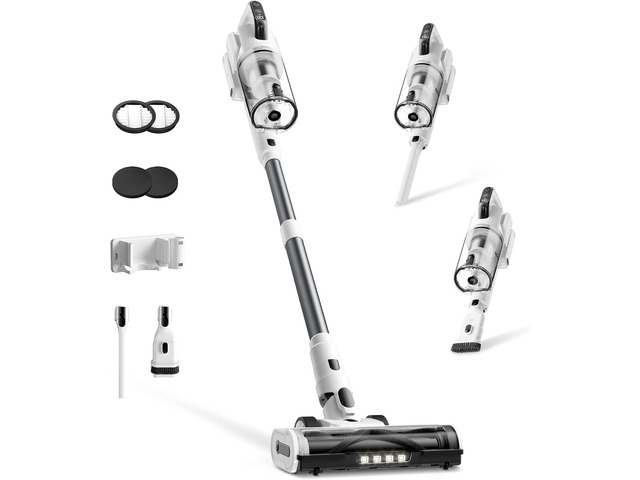 Cordless Vacuum Cleaner, Upgraded 650W 55KPa 70Mins Runtime Stick Vacuum Cordless, Self-Standing Lightweight Vacuum Cleaners for Home with LED...