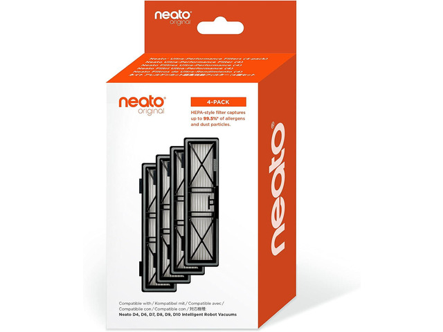 Neato Robotics Original Replacement Parts- Ultra-Performance Filters (4-pack). Developed for D9, also compatible with D10, D8, D7, D6, D4 Robot...