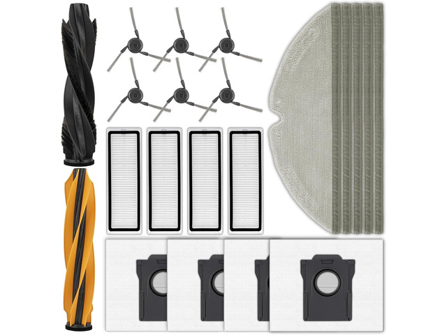 (21 Pack) D20 Pro Plus Replacement Parts Compatible with Dreame D20 Pro Plus Robot Vacuum Cleaner, 2 Roller Brushes, 5 Mop Pads, 4 HEPA Filters, 4...