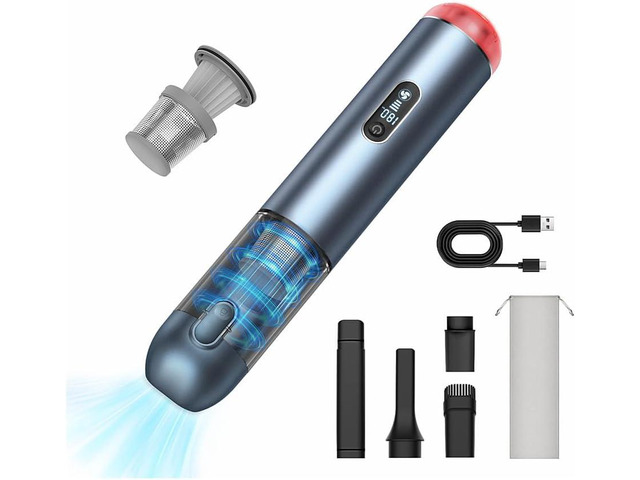 Handheld Vacuum Cordless, Powerful 18Kpa Car Vacuum with Brushless Motor, Portable Hand Held Vacuum with 3 Speed Modes, 5- in-1 Mini Vacuum Cleaner...
