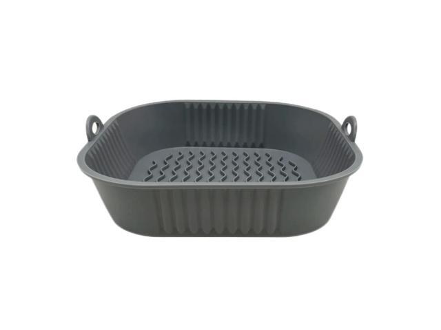 Silicone Air Fryers Oven Baking Tray BPA Free 19cm Square Shaped Pizza Basket Mat Foldable Replacement with Handle Kitchen Tools