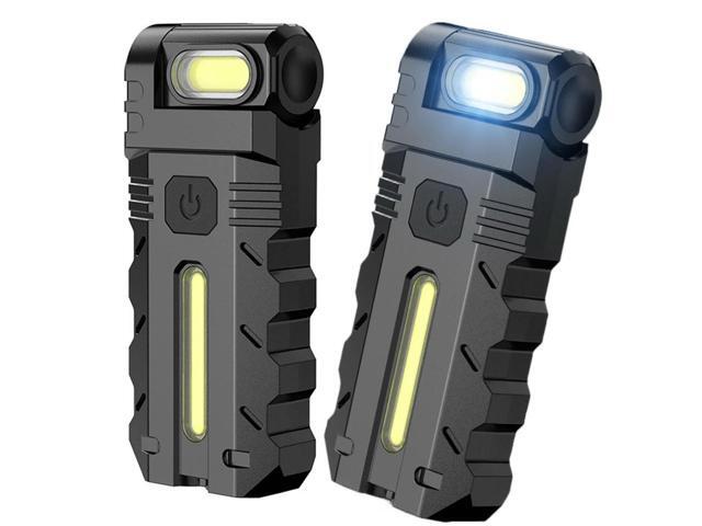 Magnetic LED Flashlight EDC Pocket Flashlight USB Rechargeable Portable Work Light Waterproof Flat Flashlight for Camping Hiking