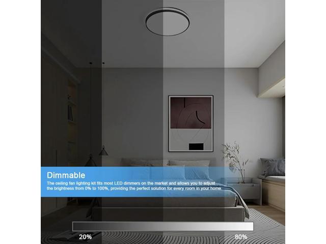 3.94 Inch Dimmable Ceiling Fan LED Light Replacement LED Ceiling Fan Light Kit 18W 1530LM Ceiling Flush Light Replacement Panel