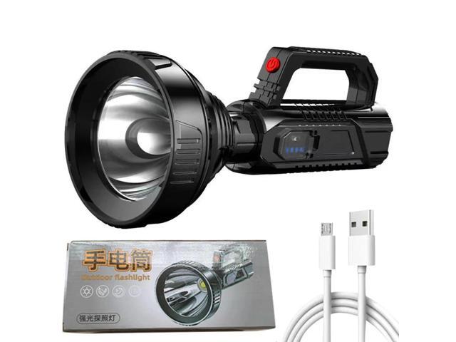 LED Searchlight 3 Modes Flashlight USB Rechargeable Life Waterproof for Hiking Fishing Emergency Portable Handheld Spotlight