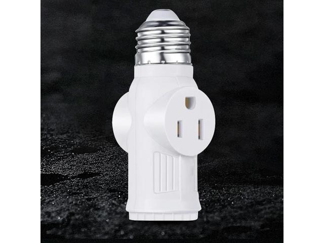 2Pcs Light Socket Adapter Easy To Install Light Bulb To 2/3 Prong Outlet Adapter for Garages Living Rooms Hallways and More