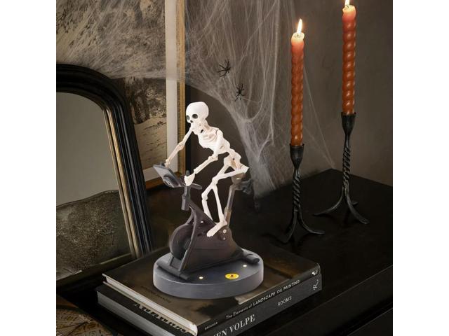 Resin Skeletons Statue Halloween Skeleton Decorations Skeleton Riding An Exercise Bike Halloween Decorations