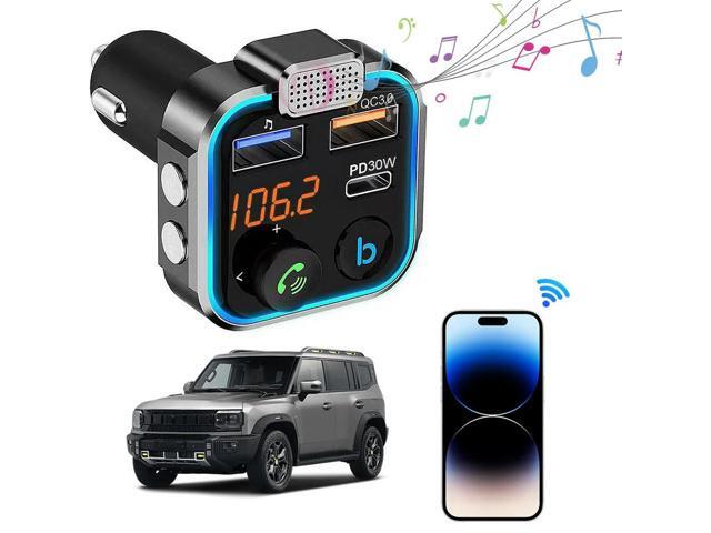 Bluetooth-Compatible 5.0 MP3 Audio Player Hands Free Calling MP3 Player Receiver Type-C PD 30W QC3.0 Fast Charger for Car