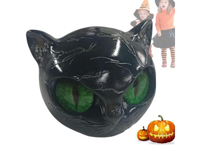 Resin Cat Head Figurine Carved Healing Luxury Black Cat Sculpture Lucky Cats Figurines Sculpture for Home Decor