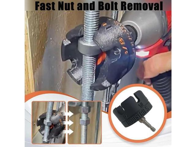 Nut Zip Drill Attachment Multifunction Nut Drill Bit Socket Slotted Wing Nut Spinning Drive Kit for Fast Nut and Bolt Removal