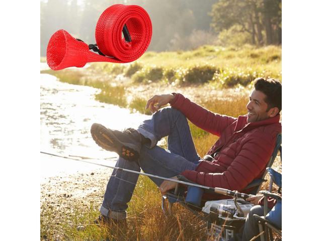 6Pcs Fishing Rod Cover with Elastic Rope Fishing Spinning Rod Socks Breathable Braided Mesh Rod Cover Fishing Tool Accessories
