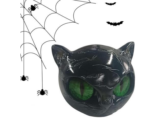 Resin Cat Head Figurine Carved Healing Luxury Black Cat Sculpture Lucky Cats Figurines Sculpture for Home Decor