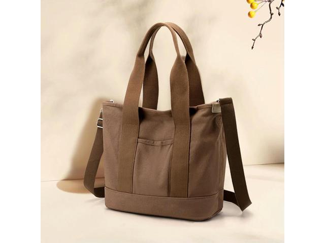 Women Crossbody Bag Large Capacity Canvas Underarm Bag Adjustable Strap Multi-compartment Lightweight Make Up Cosmetic Bag