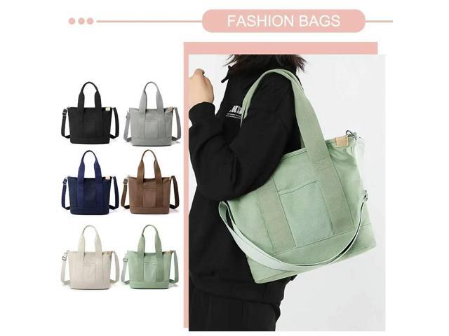 Women Crossbody Bag Large Capacity Canvas Underarm Bag Adjustable Strap Multi-compartment Lightweight Make Up Cosmetic Bag