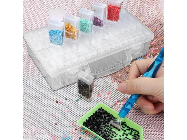 64-Grid Plastic Box for Diamond Painting Diamond Painting Organizer for Diamond Art Jewelry Nail Art Accessories