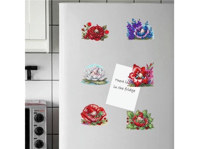6Pcs Acrylic Special Shape Turkey Diamond Art Magnets Decals Diamond Painting Refrigerator Magnet Diamond Painting Fridge Magnet
