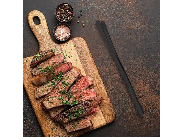 2PCS Kitchen Tongs for Cooking Stainless Steel l Fine Kitchen Utensils Precision Serrated Tips Long Tweezer Tongs BBQ Tool