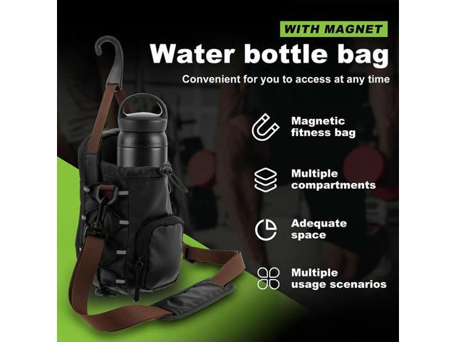 Magnetic Gym Bag with Water Bottle Holder Gym Crossbody Bag Gym Bottle Carrier Bag for Men Women Gym Accessories Organizer