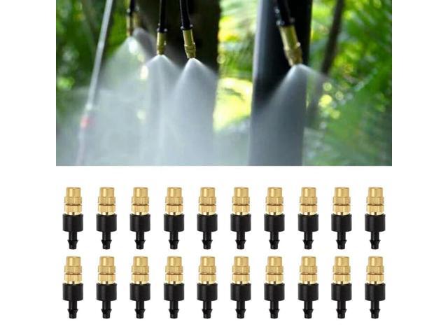 50Pcs Brass Spray Nozzle Adjustable Garden Hose Sprinkler Head Irrigation Drippers Atomizing Nozzle for 4/7mm Hose