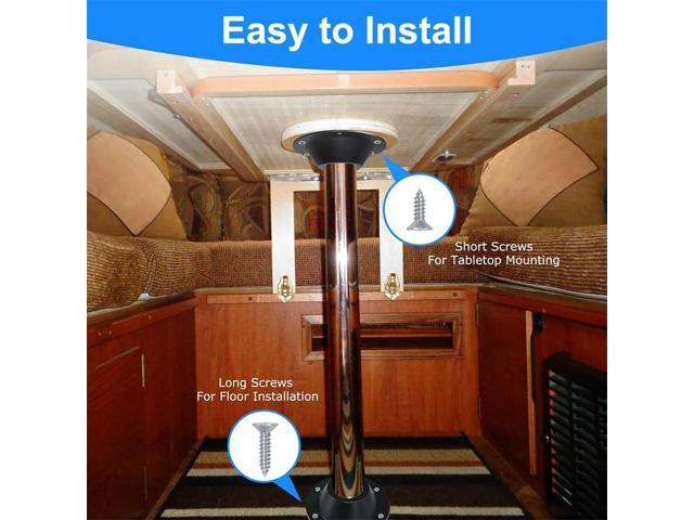 2 Pcs Floor Mounting Base Including Mounting Screws Camper Aluminum Mounting Bracket for RVs Travel Trailers Camping Tables
