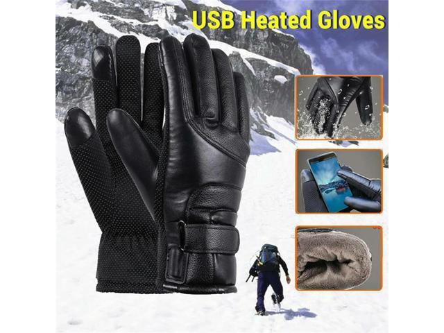 Winter Gloves for Men Women USB Rapid Heating E-bike Motorcycle Gloves Warm Bicycle Gloves Touchscreen Waterproof Non-slip Glove