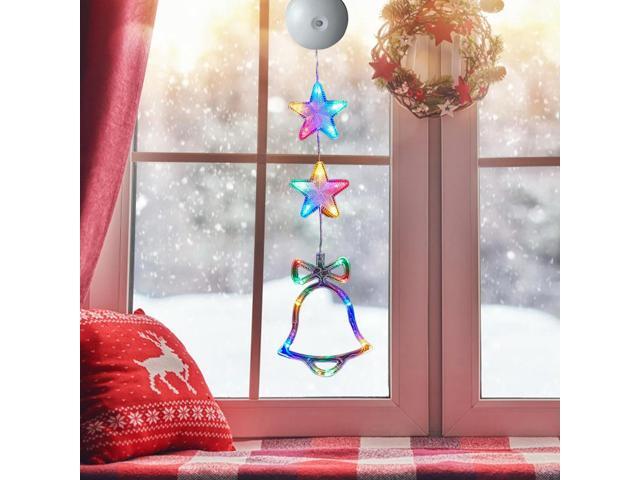3 Pack Christmas Indoor Star Window Light with Suction Cup Light Up Hanging Christmas Decoration for Glass Window Outdoor Decor