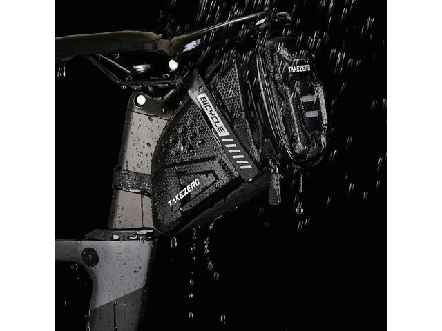 1L Bicycle Bag Large Capacity Bike Seat Bag Back Seat Pouch Reflective Bicycle Saddle Bag EVA for Mountain Road Bikes