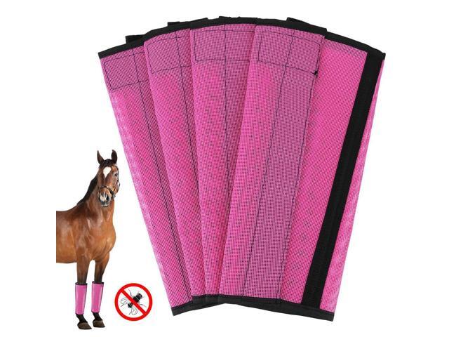 4 Sets Horse Leg Mosquito Protective Cover Breathable Mesh Horse Boots for Preventing Legs Reduces Flies Mosquitoes Bites