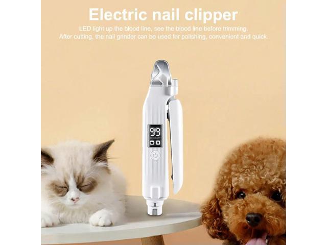 2 in 1 Electric Pet Nail Trimmer with LED Lights Pet Nail Grinder Dog Nail Trimmer and Grinder for Small Medium Large Dogs/Cats