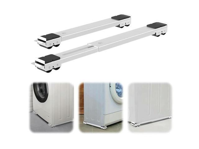 2Pcs Rail with Wheels Non Slip Appliance Roller Extensible Mobile Roller for Washing Machines Refrigerator