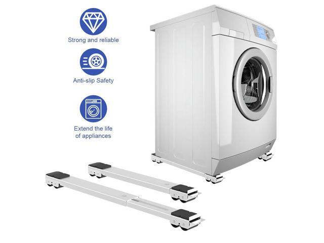2Pcs Rail with Wheels Non Slip Appliance Roller Extensible Mobile Roller for Washing Machines Refrigerator