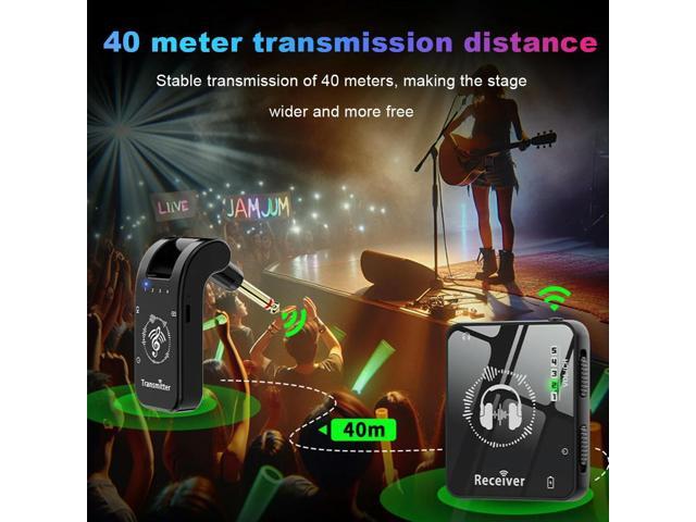 Wireless In-Ear Monitor System Rechargeable Transmitter Receiver 40M Transmission for Studio Band Rehearsal Live Performance