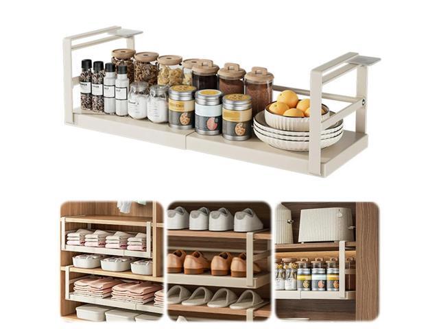 Extendable Under Cabinet Add-on Baskets Heavy Duty Under Cabinet Organizer for Pantry Cabinet Laundry Room Shoe Rack