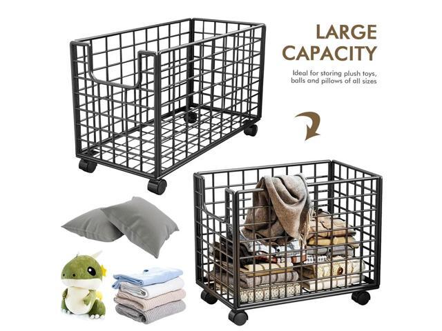 Stuffed Animal Organizer with Wheels Plush Toy Basket Kids Toy l Bins for of Any Stuff