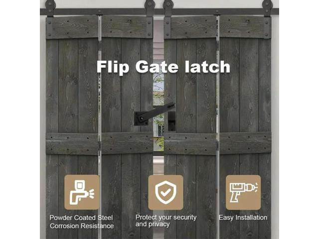 Barn Door Flip Latch Lock Heavy Duty Farm Flip Fence Gate Latch Barn Door Lock Hardware for Security & Privacy