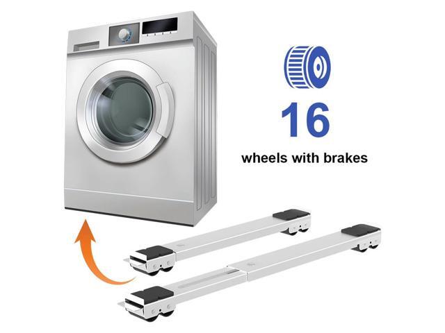 2Pcs Rail with Wheels Non Slip Appliance Roller Extensible Mobile Roller for Washing Machines Refrigerator