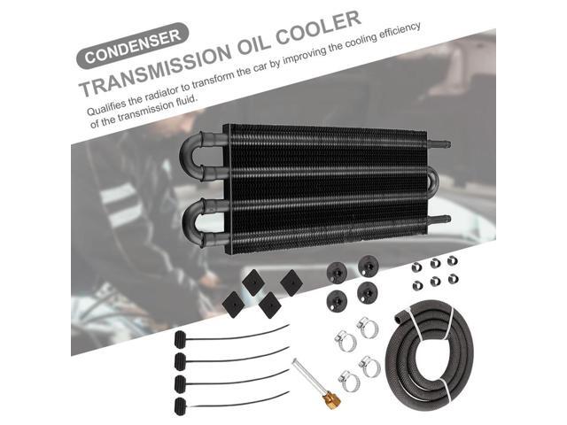 4 Row Aluminium Alloy Radiator with Tube and Hose Mounting Kit Oil Radiator Transmission Engine Cooler