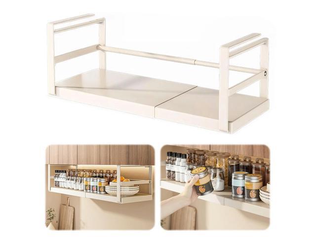Extendable Under Cabinet Shelf Heavy Duty Under Cabinet Organizer Under Cabinet Shelf Hanging Holder for Pantry Or Laundry Room