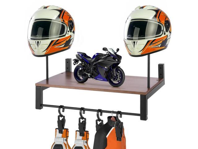 Wooden Motorcycle Helmet Holder with 5 Hooks Helmet Organizer Rack Wear Resist Helmet Hanger for Motorcycle Accesories