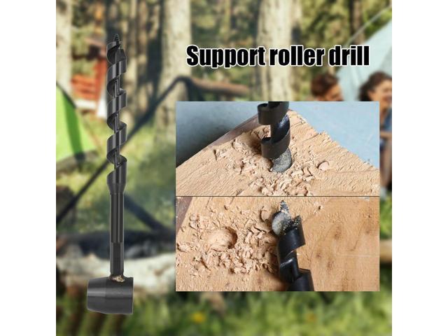 Auger Hand Drill Wrench Carbon Steel Manual Auger Drill Portable Manual Survival Drill Bit Self-Tapping Survival Wood Punch Tool