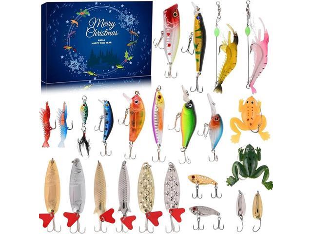 Christmas Fish Bait Advent Calendars Creative Fishing Tackle Countdown Calendar Box Festival Theme Xmas Surprise Gift for Fisher