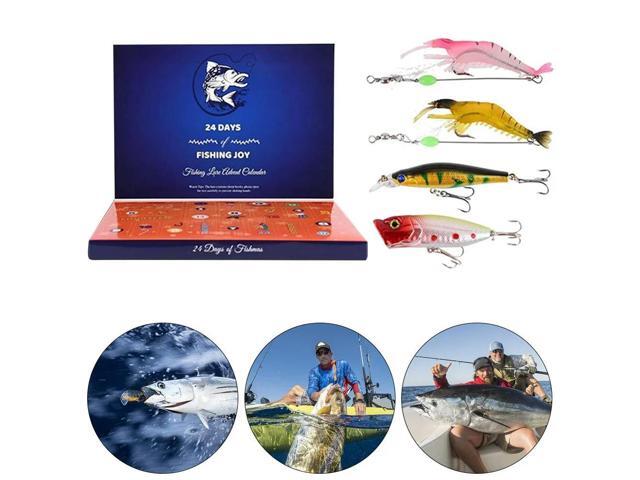 Christmas Fish Bait Advent Calendars Creative Fishing Tackle Countdown Calendar Box Festival Theme Xmas Surprise Gift for Fisher