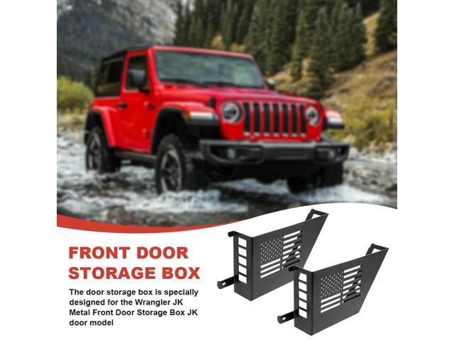 2Pcs l Front Door Box Rust Proof Door Side Insert Organizer Door Pockets for 2007-2018 Jeep Wrangler