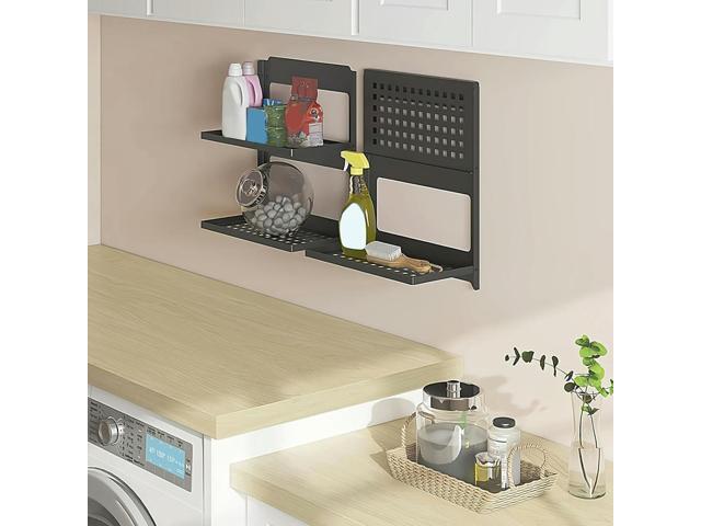 2-Tier Table Rack Wall Mounted Rack Shelf for Basement Coffee Bar Kitchen Room Office