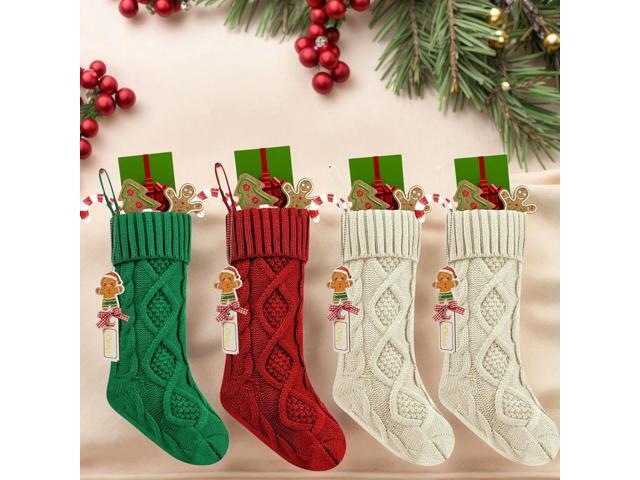 Personalized Christmas Stocking Large Capacity Stocking Gift Bag Wear Resist Xmas Stocking Candy Bag for Home Xmas Tree Ornament
