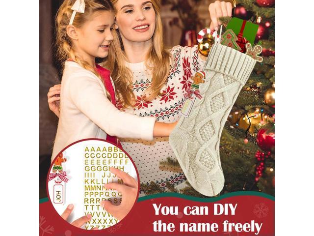 Personalized Christmas Stocking Large Capacity Stocking Gift Bag Wear Resist Xmas Stocking Candy Bag for Home Xmas Tree Ornament